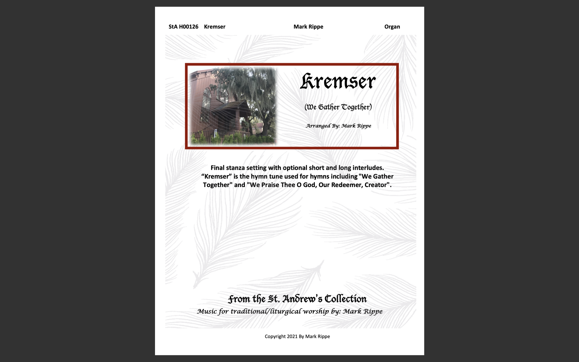 Kremser (We Gather Together) - StA H00126