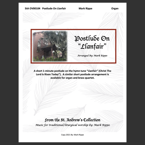 Llanfair (Christ The Lord Is Risen Today) for Organ (StA OV00104)