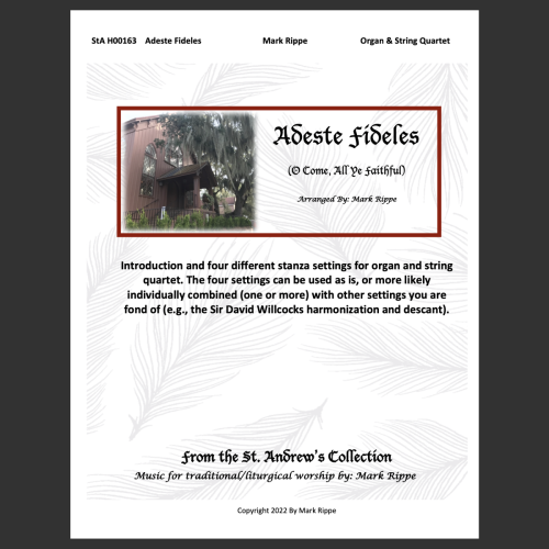 Adeste Fidelis - Hymn with Organ & String Quartet (StA H00163)