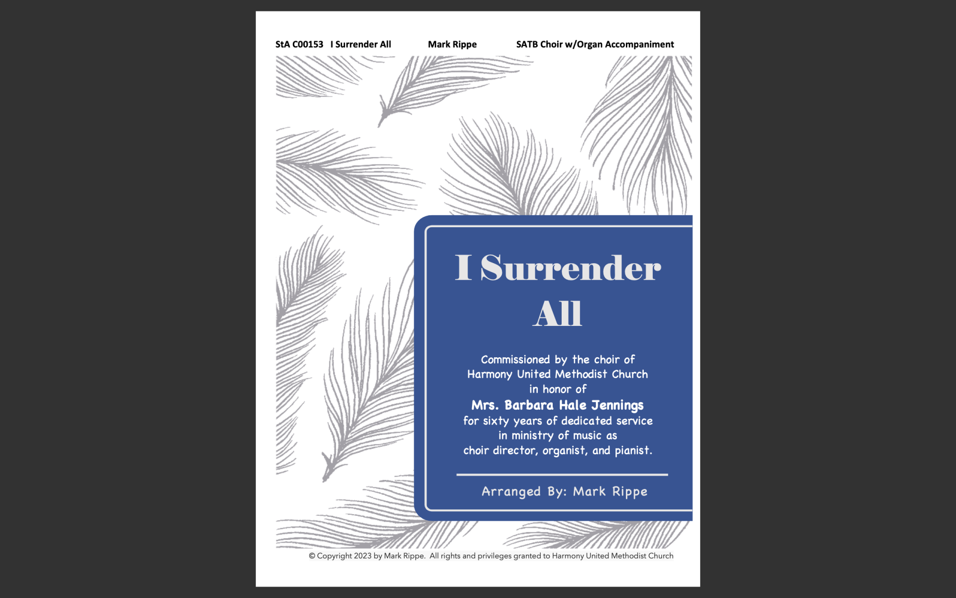 I Surrender All - SATB (StA C00153)